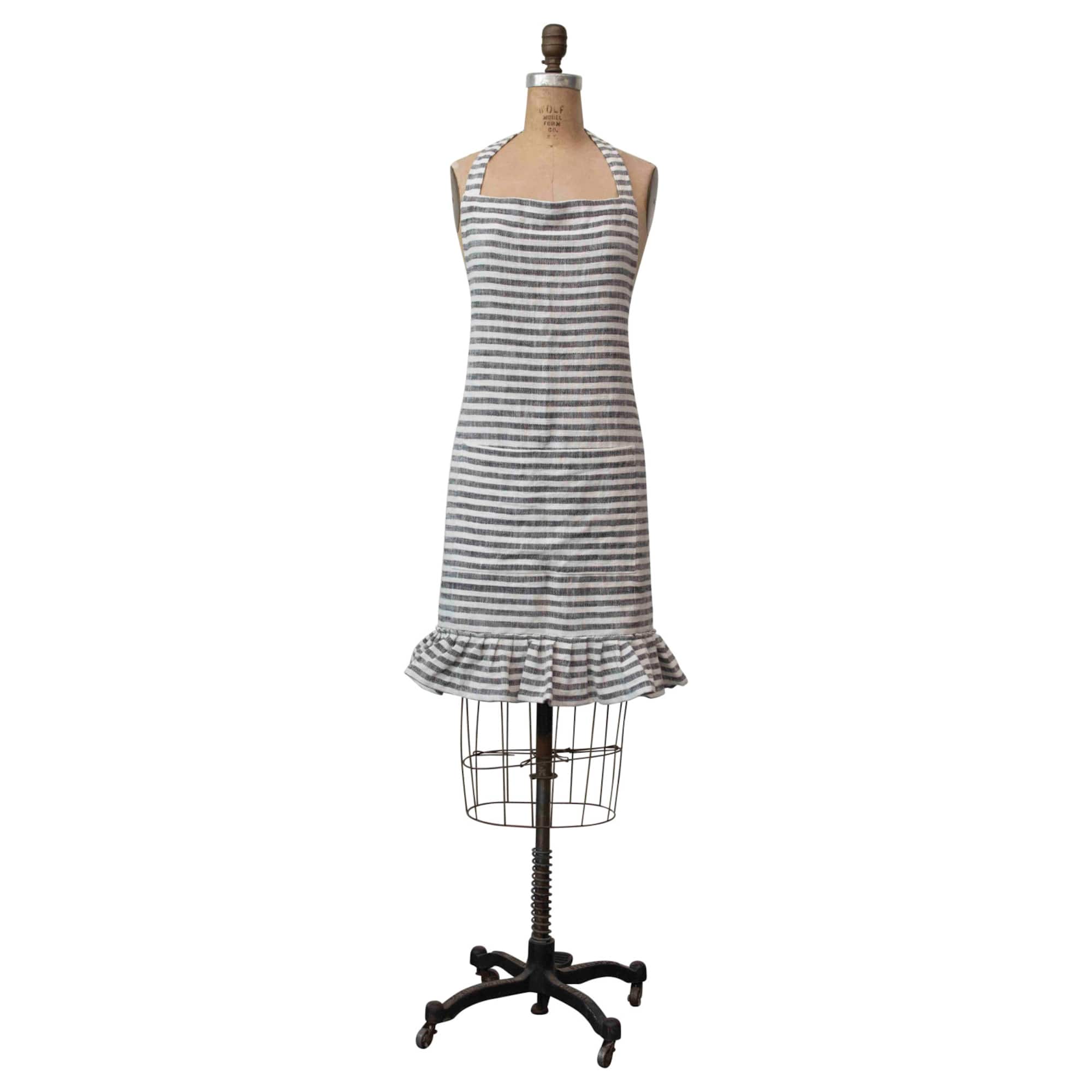 Hello Honey® Ruffled Striped Apron with Pocket